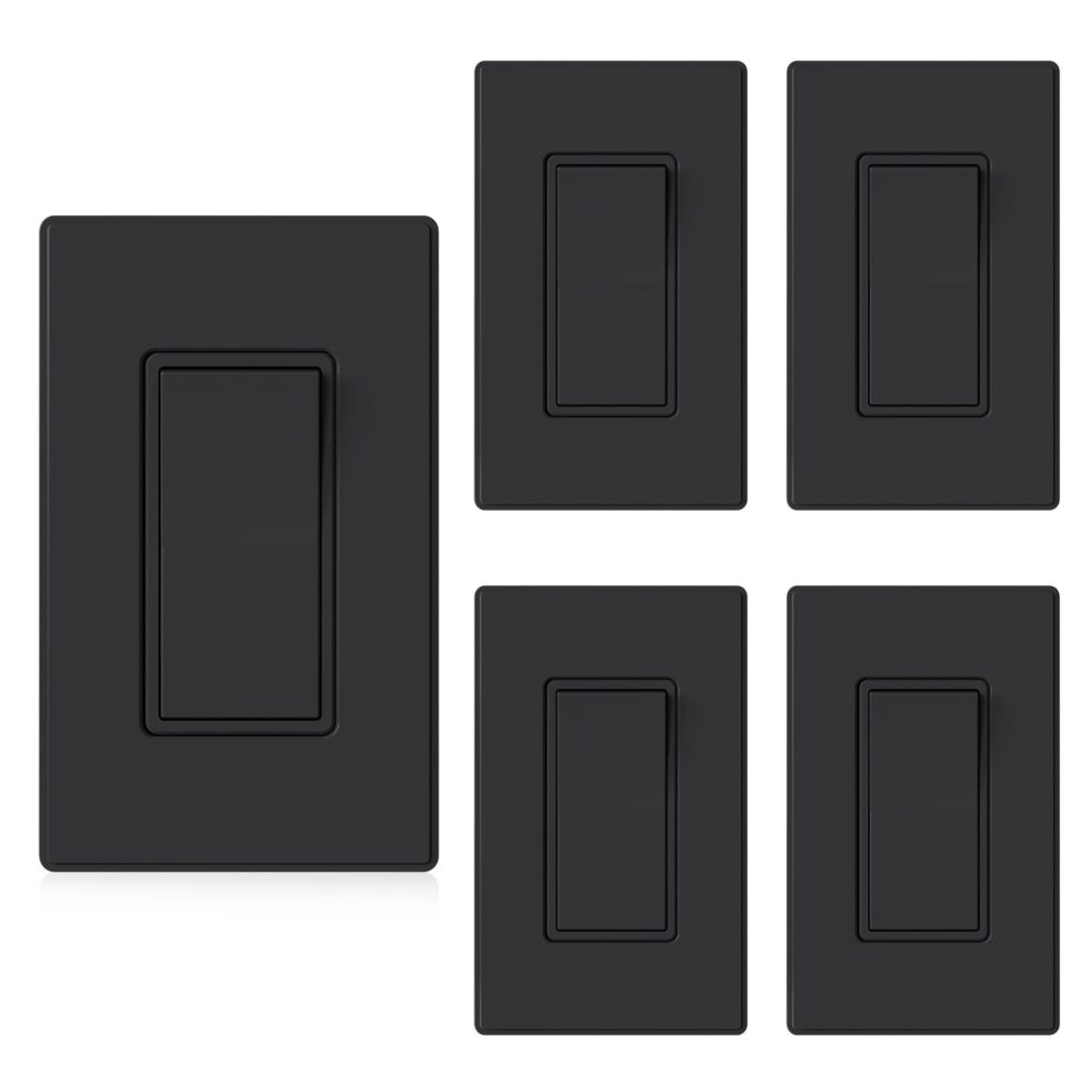 ELEGRP Matte Black 3 Way Decorative Light Switch